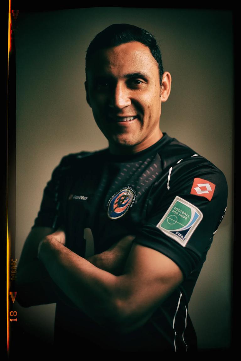 SAO PAULO, BRAZIL - JUNE 10: (EDITORS NOTE: IMAGE CREATED WITH USE OF DIGITAL FILTERS) Keylor Navas of Costa Rica poses during the official FIFA World Cup 2014 portrait session on June 10, 2014 in Sao Paulo, Brazil. (Photo by Clive Mason - FIFA/FIFA via Getty Images)