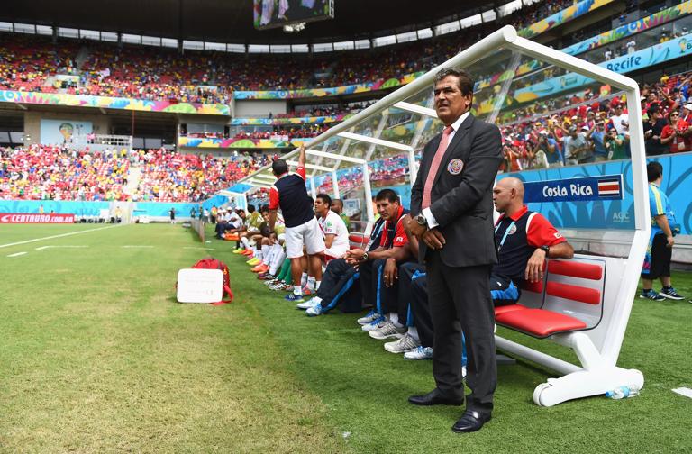 RECIFE, BRAZIL - JUNE 20: Head coach Jorge Luis Pinto of Costa Rica looks on prior to the 2014 FIFA World Cup Brazil Group D match between Italy and Costa Rica at Arena Pernambuco on June 20, 2014 in Recife, Brazil. (Photo by Lars Baron - FIFA/FIFA via Getty Images)