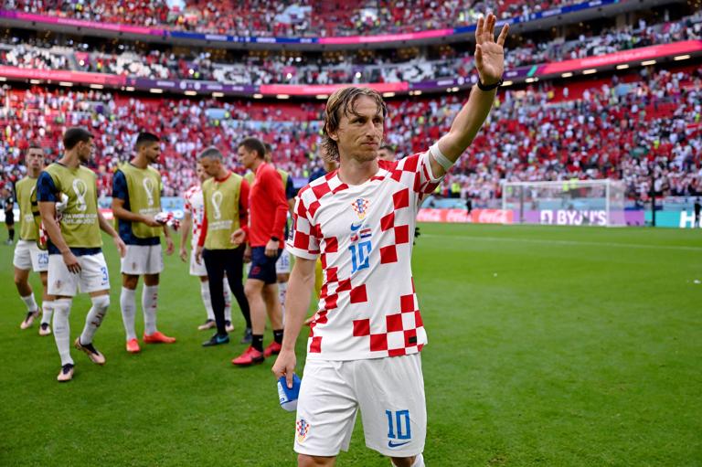 AL KHOR, QATAR - NOVEMBER 23: Luka Modric of Croatia during the FIFA World Cup Qatar 2022 Group F match between Morocco and Croatia at Al Bayt Stadium on November 23, 2022 in Al Khor, Qatar. (Photo by Michael Regan - FIFA/FIFA via Getty Images)